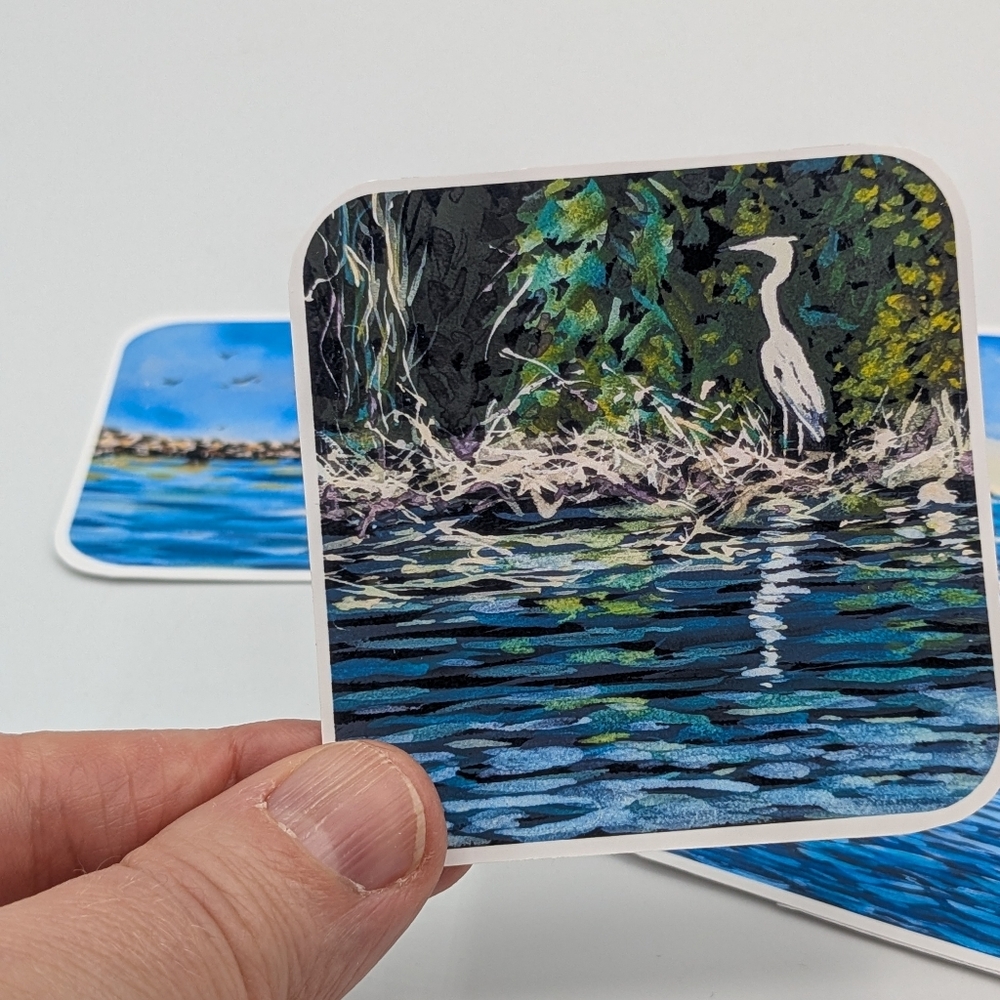 Artist Own Coastal Lighthouse Sticker Set Of 4